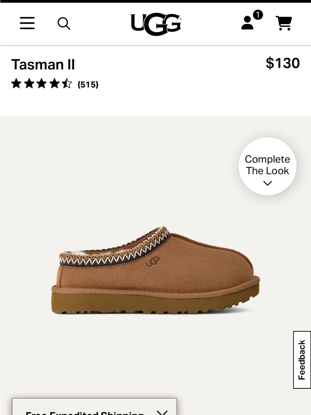 UGG Kids Tasman II Suede Slip-On Clog in Chestnut